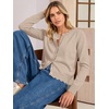 image:imageANRABESS Women Lightweight Button Down Cardigan Sweaters  Long Sleeve Crew Neck Scalloped TrimSummer Soft Knit Work Business Casual Outfits 2026 Fall Trendy Travel OutingsAlmond