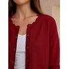image:imageANRABESS Women Lightweight Button Down Cardigan Sweaters  Long Sleeve Crew Neck Scalloped TrimSummer Soft Knit Work Business Casual Outfits 2026 Fall Trendy Travel OutingsRed