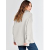 image:imageANRABESS Women Long Sleeve Quarter Zip Pullover Fall Sweater  Collared Lapel V Neck ShirtsSoft Ribbed Knit Top for LeggingsWork Business Casual OutfitsTravel Vacation ClothingGray