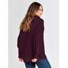 image:imageANRABESS Women Long Sleeve Quarter Zip Pullover Fall Sweater  Collared Lapel V Neck ShirtsSoft Ribbed Knit Top for LeggingsWork Business Casual OutfitsTravel Vacation ClothingWine Red