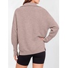 image:imageANRABESS Women Long Sleeve Quarter Zip Pullover Fall Sweater  Collared Lapel V Neck ShirtsSoft Ribbed Knit Top for LeggingsWork Business Casual OutfitsTravel Vacation ClothingCamel