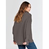 image:imageANRABESS Women Long Sleeve Quarter Zip Pullover Fall Sweater  Collared Lapel V Neck ShirtsSoft Ribbed Knit Top for LeggingsWork Business Casual OutfitsTravel Vacation ClothingGray Coffee