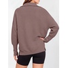 image:imageANRABESS Women Long Sleeve Quarter Zip Pullover Fall Sweater  Collared Lapel V Neck ShirtsSoft Ribbed Knit Top for LeggingsWork Business Casual OutfitsTravel Vacation ClothingNutmeg