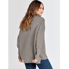 image:imageANRABESS Women Long Sleeve Quarter Zip Pullover Fall Sweater  Collared Lapel V Neck ShirtsSoft Ribbed Knit Top for LeggingsWork Business Casual OutfitsTravel Vacation ClothingGrey Khaki