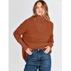 image:imageANRABESS Women Long Sleeve Quarter Zip Pullover Fall Sweater  Collared Lapel V Neck ShirtsSoft Ribbed Knit Top for LeggingsWork Business Casual OutfitsTravel Vacation ClothingBrown