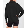 image:imageANRABESS Women Long Sleeve Quarter Zip Pullover Fall Sweater  Collared Lapel V Neck ShirtsSoft Ribbed Knit Top for LeggingsWork Business Casual OutfitsTravel Vacation ClothingBlack
