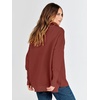 image:imageANRABESS Women Long Sleeve Quarter Zip Pullover Fall Sweater  Collared Lapel V Neck ShirtsSoft Ribbed Knit Top for LeggingsWork Business Casual OutfitsTravel Vacation ClothingRust