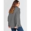 image:imageANRABESS Women Long Sleeve Quarter Zip Pullover Fall Sweater  Collared Lapel V Neck ShirtsSoft Ribbed Knit Top for LeggingsWork Business Casual OutfitsTravel Vacation ClothingDark Grey