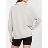 image:imageANRABESS Women Long Sleeve Quarter Zip Pullover Fall Sweater  Collared Lapel V Neck ShirtsSoft Ribbed Knit Top for LeggingsWork Business Casual OutfitsTravel Vacation ClothingGray