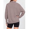 image:imageANRABESS Women Long Sleeve Quarter Zip Pullover Fall Sweater  Collared Lapel V Neck ShirtsSoft Ribbed Knit Top for LeggingsWork Business Casual OutfitsTravel Vacation ClothingPink Apricot