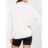 image:imageANRABESS Women Long Sleeve Quarter Zip Pullover Fall Sweater  Collared Lapel V Neck ShirtsSoft Ribbed Knit Top for LeggingsWork Business Casual OutfitsTravel Vacation ClothingWhite