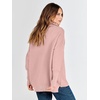 image:imageANRABESS Women Long Sleeve Quarter Zip Pullover Fall Sweater  Collared Lapel V Neck ShirtsSoft Ribbed Knit Top for LeggingsWork Business Casual OutfitsTravel Vacation ClothingPink