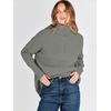 image:imageANRABESS Women Long Sleeve Quarter Zip Pullover Fall Sweater  Collared Lapel V Neck ShirtsSoft Ribbed Knit Top for LeggingsWork Business Casual OutfitsTravel Vacation ClothingGrey Grass Green
