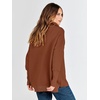 image:imageANRABESS Women Long Sleeve Quarter Zip Pullover Fall Sweater  Collared Lapel V Neck ShirtsSoft Ribbed Knit Top for LeggingsWork Business Casual OutfitsTravel Vacation ClothingCaramel