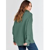 image:imageANRABESS Women Long Sleeve Quarter Zip Pullover Fall Sweater  Collared Lapel V Neck ShirtsSoft Ribbed Knit Top for LeggingsWork Business Casual OutfitsTravel Vacation ClothingGreen