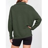 image:imageANRABESS Women Long Sleeve Quarter Zip Pullover Fall Sweater  Collared Lapel V Neck ShirtsSoft Ribbed Knit Top for LeggingsWork Business Casual OutfitsTravel Vacation ClothingArmy Green