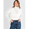 image:imageANRABESS Women Long Sleeve Quarter Zip Pullover Fall Sweater  Collared Lapel V Neck ShirtsSoft Ribbed Knit Top for LeggingsWork Business Casual OutfitsTravel Vacation ClothingWhite