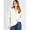 image:imageANRABESS Women Long Sleeve Quarter Zip Pullover Fall Sweater  Collared Lapel V Neck ShirtsSoft Ribbed Knit Top for LeggingsWork Business Casual OutfitsTravel Vacation ClothingWhite