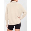 image:imageANRABESS Women Long Sleeve Quarter Zip Pullover Fall Sweater  Collared Lapel V Neck ShirtsSoft Ribbed Knit Top for LeggingsWork Business Casual OutfitsTravel Vacation ClothingParchment