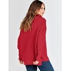 image:imageANRABESS Women Long Sleeve Quarter Zip Pullover Fall Sweater  Collared Lapel V Neck ShirtsSoft Ribbed Knit Top for LeggingsWork Business Casual OutfitsTravel Vacation ClothingRed