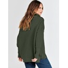 image:imageANRABESS Women Long Sleeve Quarter Zip Pullover Fall Sweater  Collared Lapel V Neck ShirtsSoft Ribbed Knit Top for LeggingsWork Business Casual OutfitsTravel Vacation ClothingArmy Green
