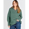 image:imageANRABESS Women Long Sleeve Quarter Zip Pullover Fall Sweater  Collared Lapel V Neck ShirtsSoft Ribbed Knit Top for LeggingsWork Business Casual OutfitsTravel Vacation ClothingGreen