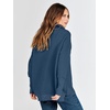 image:imageANRABESS Women Long Sleeve Quarter Zip Pullover Fall Sweater  Collared Lapel V Neck ShirtsSoft Ribbed Knit Top for LeggingsWork Business Casual OutfitsTravel Vacation ClothingDeep Blue
