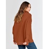 image:imageANRABESS Women Long Sleeve Quarter Zip Pullover Fall Sweater  Collared Lapel V Neck ShirtsSoft Ribbed Knit Top for LeggingsWork Business Casual OutfitsTravel Vacation ClothingBrown