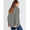 image:imageANRABESS Women Long Sleeve Quarter Zip Pullover Fall Sweater  Collared Lapel V Neck ShirtsSoft Ribbed Knit Top for LeggingsWork Business Casual OutfitsTravel Vacation ClothingGrey Grass Green