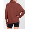 image:imageANRABESS Women Long Sleeve Quarter Zip Pullover Fall Sweater  Collared Lapel V Neck ShirtsSoft Ribbed Knit Top for LeggingsWork Business Casual OutfitsTravel Vacation ClothingRust