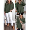 image:imageANRABESS Women Long Sleeve Quarter Zip Pullover Fall Sweater  Collared Lapel V Neck ShirtsSoft Ribbed Knit Top for LeggingsWork Business Casual OutfitsTravel Vacation ClothingArmy Green