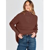 image:imageANRABESS Women Long Sleeve Quarter Zip Pullover Fall Sweater  Collared Lapel V Neck ShirtsSoft Ribbed Knit Top for LeggingsWork Business Casual OutfitsTravel Vacation ClothingBurnt Brown
