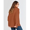 image:imageANRABESS Women Long Sleeve Quarter Zip Pullover Fall Sweater  Collared Lapel V Neck ShirtsSoft Ribbed Knit Top for LeggingsWork Business Casual OutfitsTravel Vacation ClothingOrange Rust