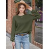 image:imageANRABESS Women Oversized Long Lantern Sleeve Pullover Sweater  Soft Warm Crew Neck Chunky Ribbed Knit Tops Basic Casual Cozy Comfy Fall Winter Outfits ClothesArmy Green