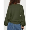 image:imageANRABESS Women Oversized Long Lantern Sleeve Pullover Sweater  Soft Warm Crew Neck Chunky Ribbed Knit Tops Basic Casual Cozy Comfy Fall Winter Outfits ClothesArmy Green
