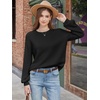 image:imageANRABESS Women Oversized Long Lantern Sleeve Pullover Sweater  Soft Warm Crew Neck Chunky Ribbed Knit Tops Basic Casual Cozy Comfy Fall Winter Outfits ClothesBlack