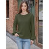 image:imageANRABESS Women Oversized Long Lantern Sleeve Pullover Sweater  Soft Warm Crew Neck Chunky Ribbed Knit Tops Basic Casual Cozy Comfy Fall Winter Outfits ClothesArmy Green