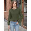 image:imageANRABESS Women Oversized Long Lantern Sleeve Pullover Sweater  Soft Warm Crew Neck Chunky Ribbed Knit Tops Basic Casual Cozy Comfy Fall Winter Outfits ClothesArmy Green
