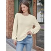 image:imageANRABESS Women Oversized Long Lantern Sleeve Pullover Sweater  Soft Warm Crew Neck Chunky Ribbed Knit Tops Basic Casual Cozy Comfy Fall Winter Outfits ClothesApricot