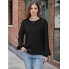 image:imageANRABESS Women Oversized Long Lantern Sleeve Pullover Sweater  Soft Warm Crew Neck Chunky Ribbed Knit Tops Basic Casual Cozy Comfy Fall Winter Outfits ClothesBlack