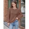 image:imageANRABESS Women Oversized Long Lantern Sleeve Pullover Sweater  Soft Warm Crew Neck Chunky Ribbed Knit Tops Basic Casual Cozy Comfy Fall Winter Outfits ClothesBrown