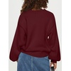 image:imageANRABESS Women Oversized Long Lantern Sleeve Pullover Sweater  Soft Warm Crew Neck Chunky Ribbed Knit Tops Basic Casual Cozy Comfy Fall Winter Outfits ClothesBurgundy