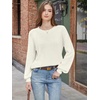 image:imageANRABESS Women Oversized Long Lantern Sleeve Pullover Sweater  Soft Warm Crew Neck Chunky Ribbed Knit Tops Basic Casual Cozy Comfy Fall Winter Outfits ClothesWhite