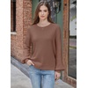 image:imageANRABESS Women Oversized Long Lantern Sleeve Pullover Sweater  Soft Warm Crew Neck Chunky Ribbed Knit Tops Basic Casual Cozy Comfy Fall Winter Outfits ClothesBrown