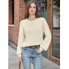 image:imageANRABESS Women Oversized Long Lantern Sleeve Pullover Sweater  Soft Warm Crew Neck Chunky Ribbed Knit Tops Basic Casual Cozy Comfy Fall Winter Outfits ClothesApricot