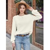 image:imageANRABESS Women Oversized Long Lantern Sleeve Pullover Sweater  Soft Warm Crew Neck Chunky Ribbed Knit Tops Basic Casual Cozy Comfy Fall Winter Outfits ClothesWhite