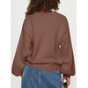 image:imageANRABESS Women Oversized Long Lantern Sleeve Pullover Sweater  Soft Warm Crew Neck Chunky Ribbed Knit Tops Basic Casual Cozy Comfy Fall Winter Outfits ClothesBrown