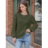 image:imageANRABESS Women Oversized Long Lantern Sleeve Pullover Sweater  Soft Warm Crew Neck Chunky Ribbed Knit Tops Basic Casual Cozy Comfy Fall Winter Outfits ClothesArmy Green