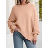 image:imageANRABESS Women Oversized Sweaters Batwing Long Sleeve 2026 Fall Outfits Crewneck Casual Knit Side Slit Fashion Pullover TopBlush