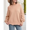 image:imageANRABESS Women Oversized Sweaters Batwing Long Sleeve 2026 Fall Outfits Crewneck Casual Knit Side Slit Fashion Pullover TopBlush